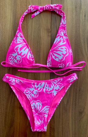 Bikini Badeanzug Triangel Gr. 38C pink weiss