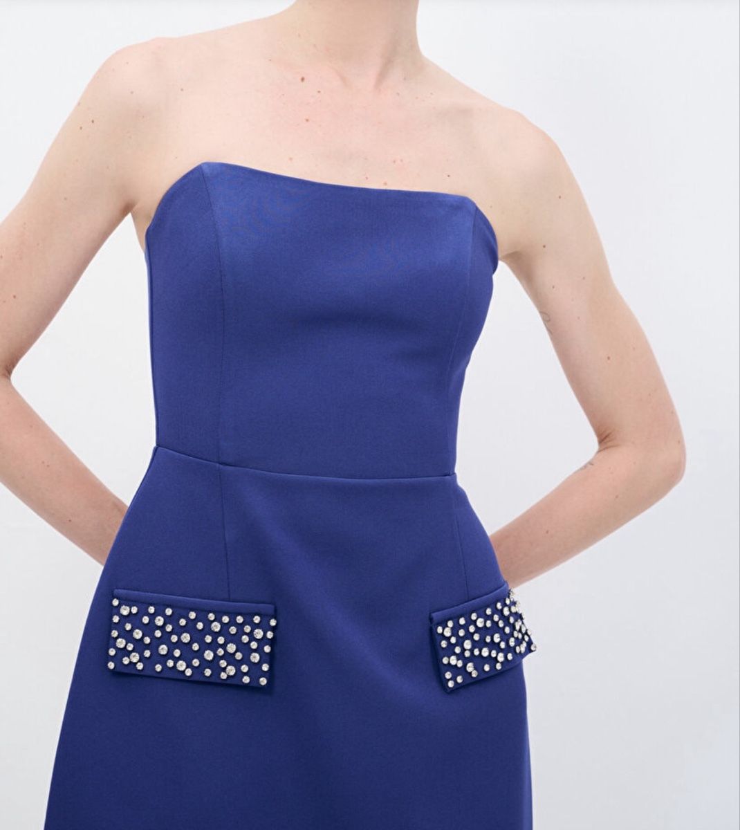 Kleider: Elegantes blaues Mini-Kleid mit Strass-Details – Abend – Gebraucht aus Effretikon von Lunaaa_ 3
