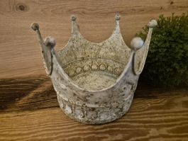 Krone Dekoration Kerzenhalter mit Vintage Effekt , neu