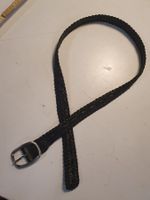 Leedergürtel schwarz geflochten 114 cm