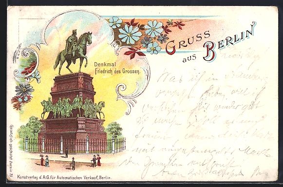 Cancelleria postale: Litho Berlin, Denkmal Friedrich des Gros – Usato da Berlin venduto da bartko-reher