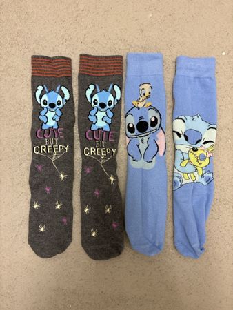 2x Socken, Grösse ca 38, Stitch Motive, Top Zustand