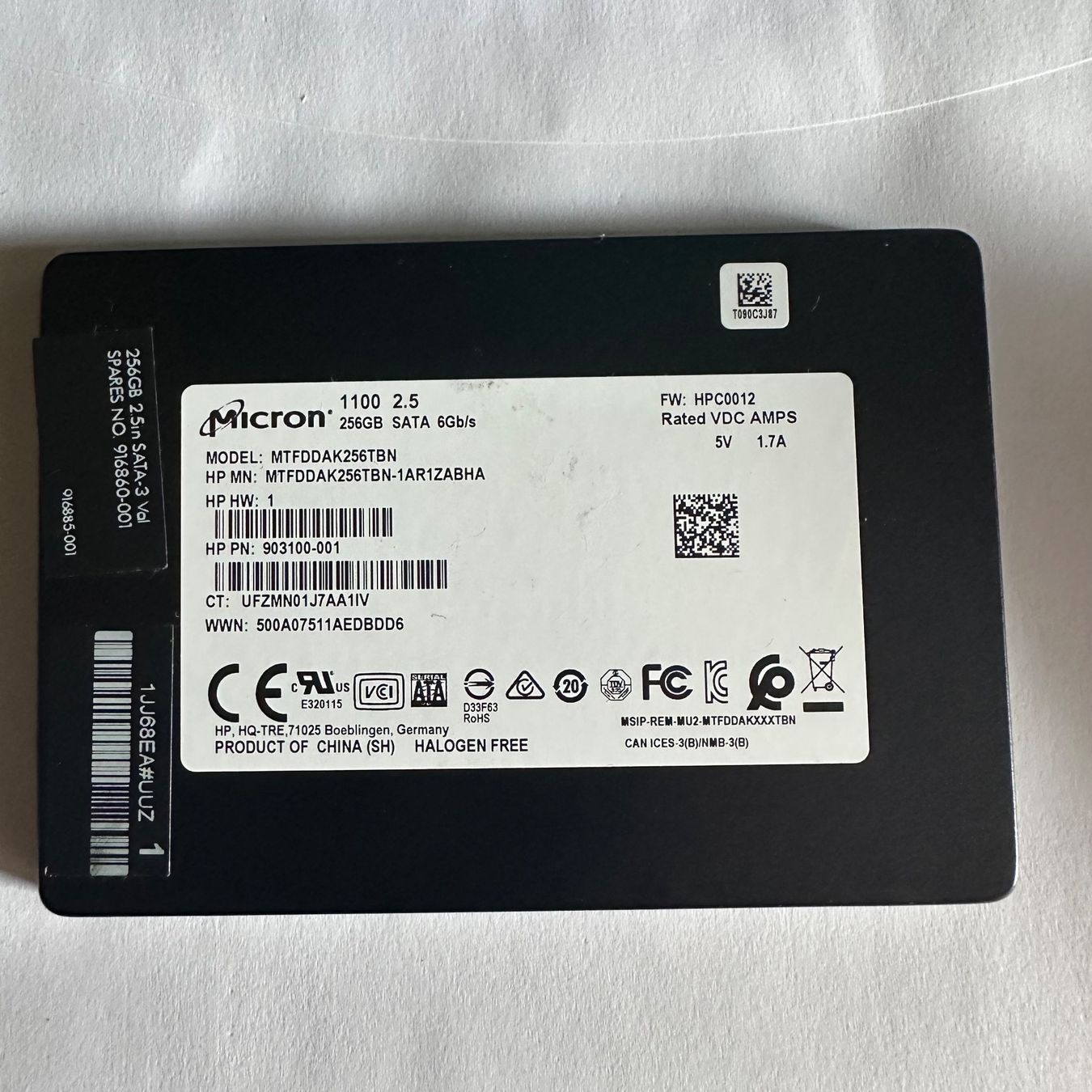 Harddisks: SSD Sata Micron 256GB – Gebraucht aus St. Gallen von RadiumSKX