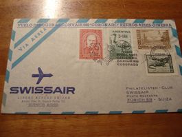 Erstflug Buenos-Aires - Genf, 1962, Swissair, toll frankiert