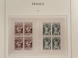 Timbres France 1962 Croix-Rouge blocs et paires neufs