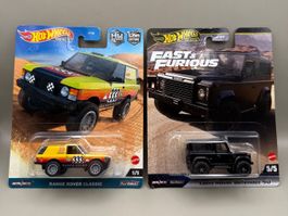 2x HOT WHEELS PREMIUM OVP - LAND ROVER/RANGE ROVER