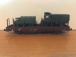 Roco DB Rungenwagen + 2x Unimog Deutsches Bundesheer Militär