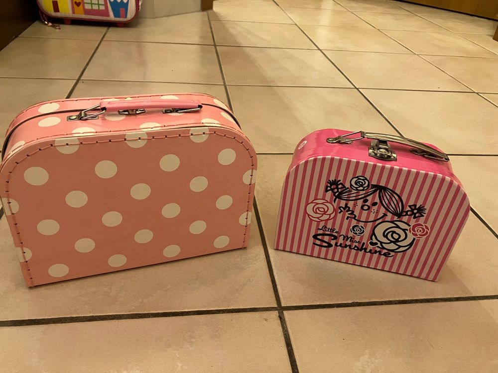 Lot De 2 Valises Enfant OLIVIA - Rose Et Violet, 33x50x20 Cm, Coque Rigide ABS/polycarbonate, 2 Roues, 30L