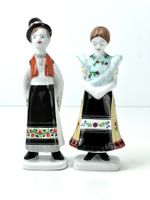 Porzellanfiguren Trachtenpaar HOLLOHAZA Ungarn