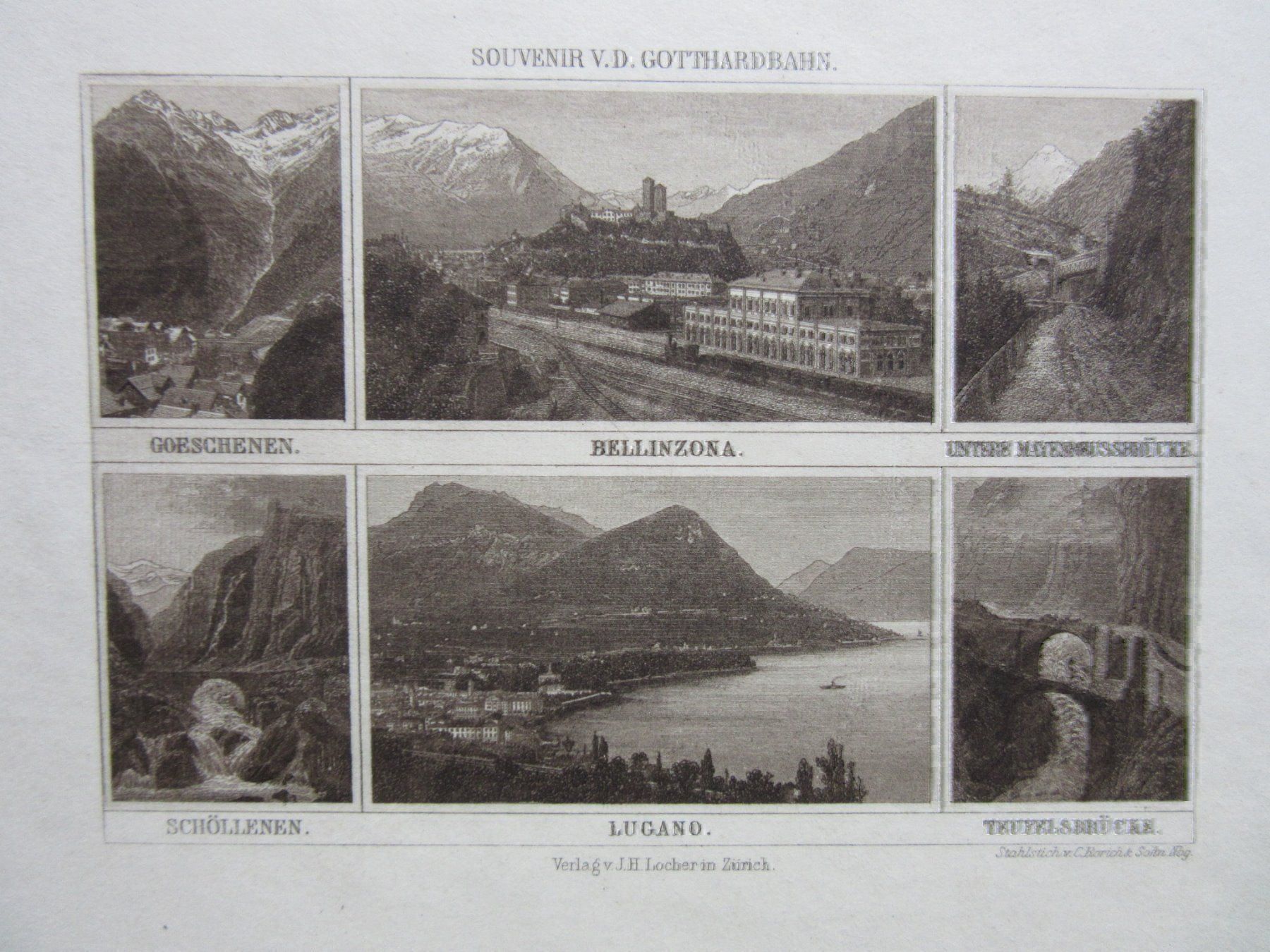 Incisioni: BELLINZONA STAHLSTICH – Usato da Gersau venduto da grafik-kunst