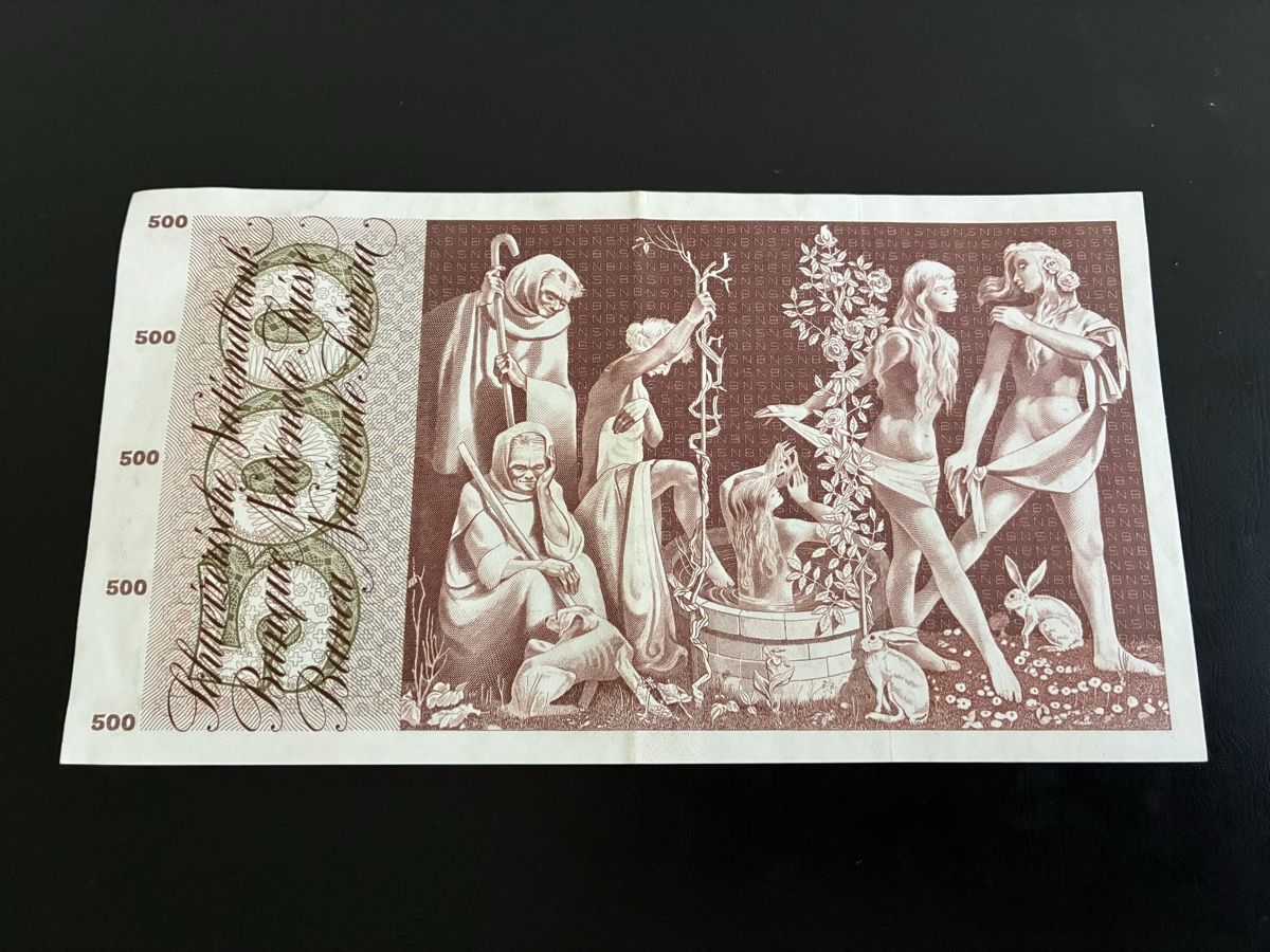 Banknoten: 500 Franken 1970 – Gebraucht aus Dällikon von Woldbanknoten 2