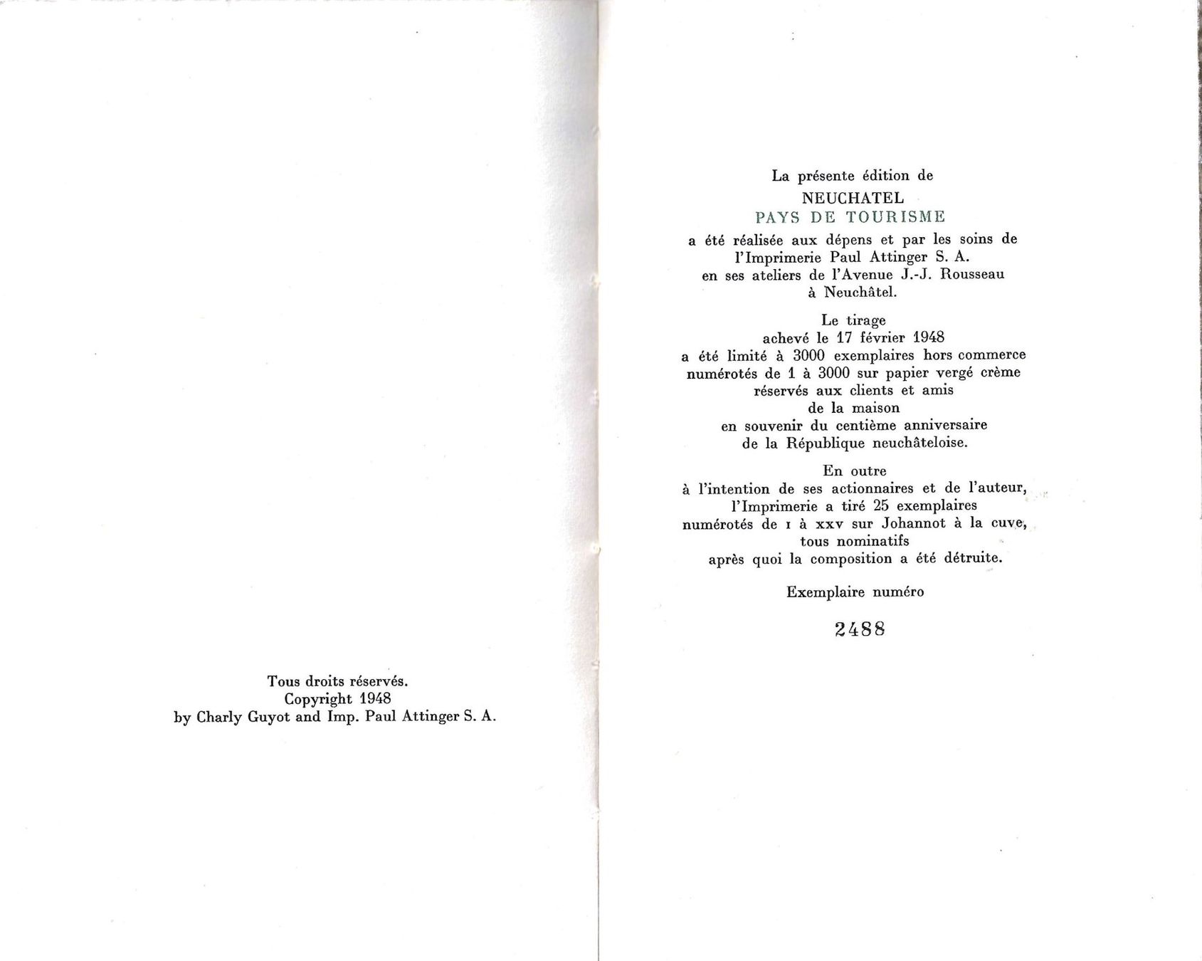 Bücher: Neuchâtel Pays de tourisme - 1948 Charly Guyot – Gebraucht aus Savagnier von Ne2065 6