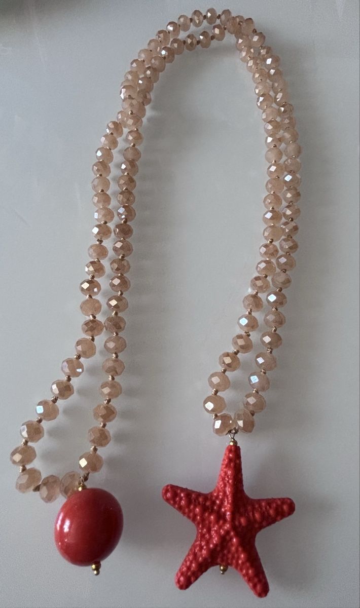 Catenine: Halskette Seestern & Kugel orange NEU  => Ab 15.- – Nuovo e nell'imballaggio originale da Basel venduto da Seele7 3