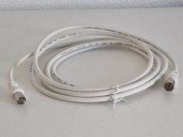 BK-Kabel doppelt geschirmt weiss gebraucht gut erhalten 2.5m