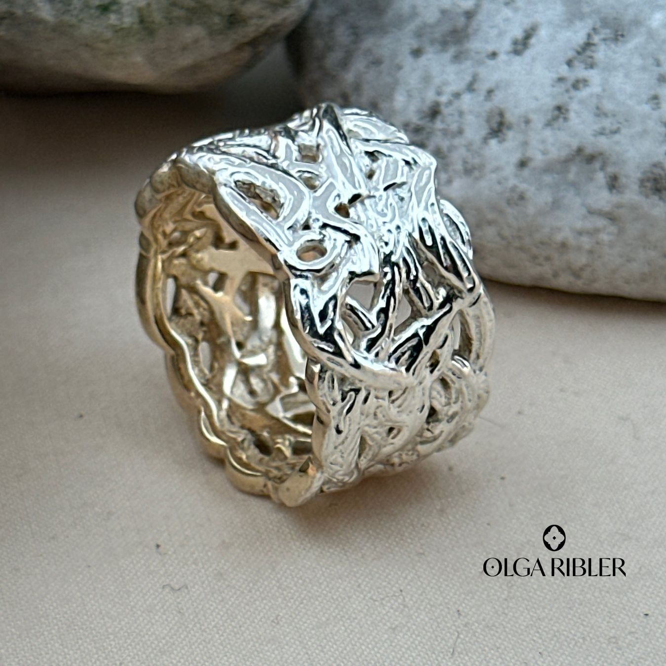 Olga Ribler Anelli: Statement Silber Ring 925 bicolor Grösse 58 – Nuovo (secondo la descrizione) da Luzern venduto da Schmuckoutlet 4