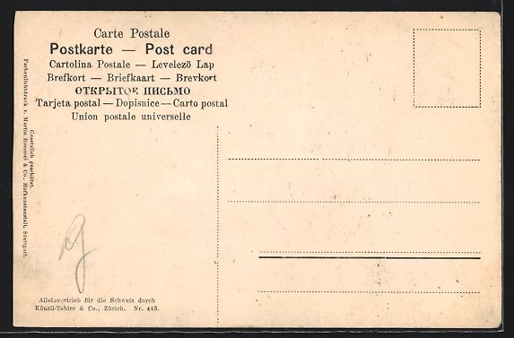 Cartoline postali: Zürich, Teilansicht mit Kirche, Alpenbl – Usato da Berlin venduto da bartko-reher 1