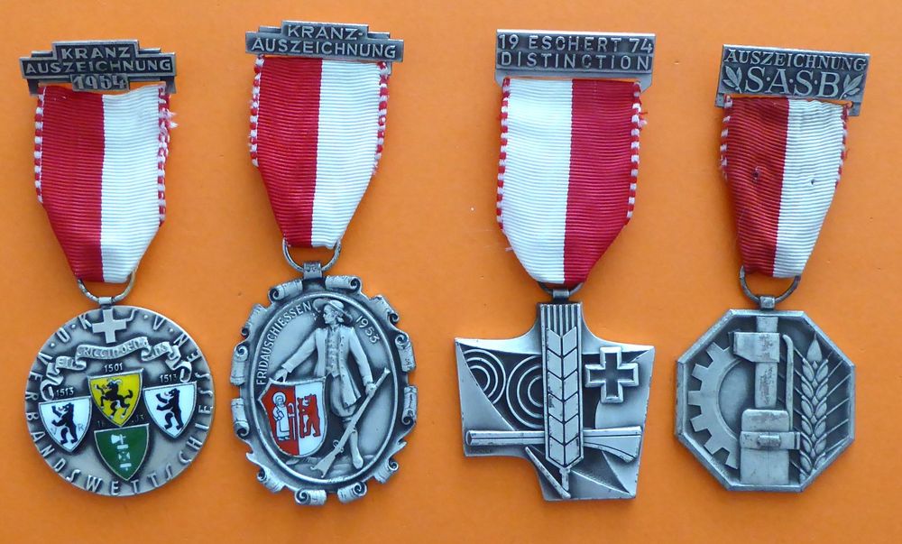 Medaillen: Schützenmedaillen 1953, 1964, 1974, o.J. – Gebraucht aus Aesch BL von Kauri1