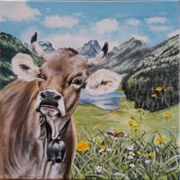 Gemälde "Senta am Sämtisersee", Original, Handarbeit