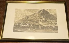 Historische Ansicht Schloss Sargans um 1780 gerahmt