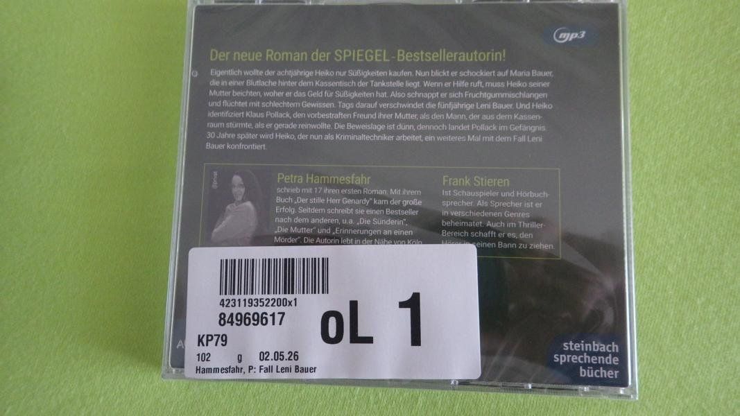 Audiolibri: MP3 Hörbuch, Petra Hammesfahr "Der Fall Leni Bauer" neu – Nuovo (secondo la descrizione) da Uster venduto da Schweiroma 1