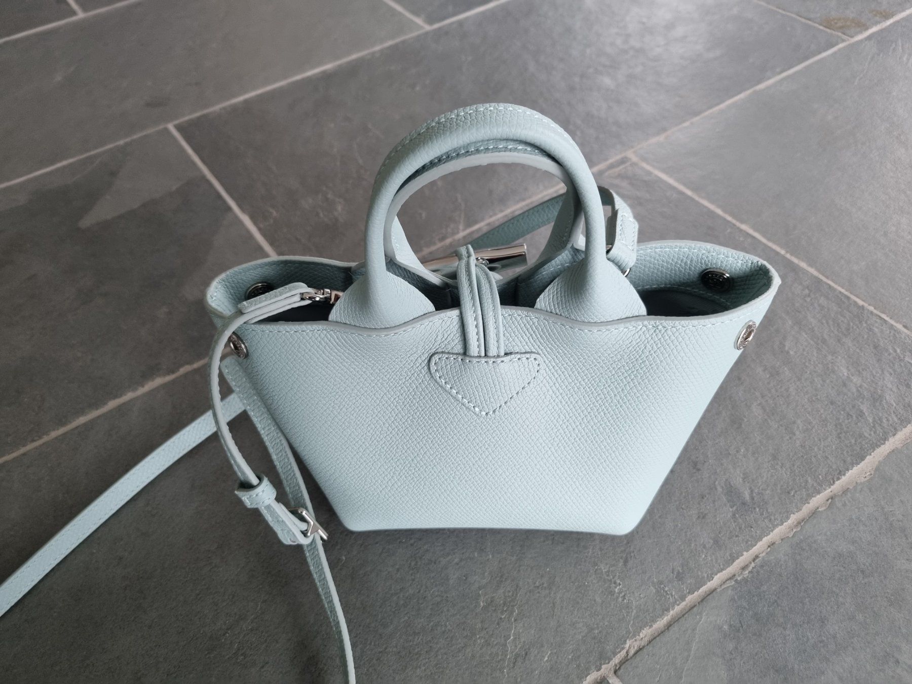 Longchamp Borse da donna: Longchamp Umhängetasche, hellblau – Nuovo (secondo la descrizione) da Elfingen venduto da koala99 1