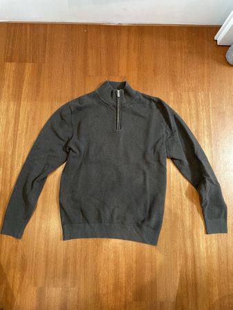 Next Herrenpullover Gr. S Olivgrün mit Reissverschluss