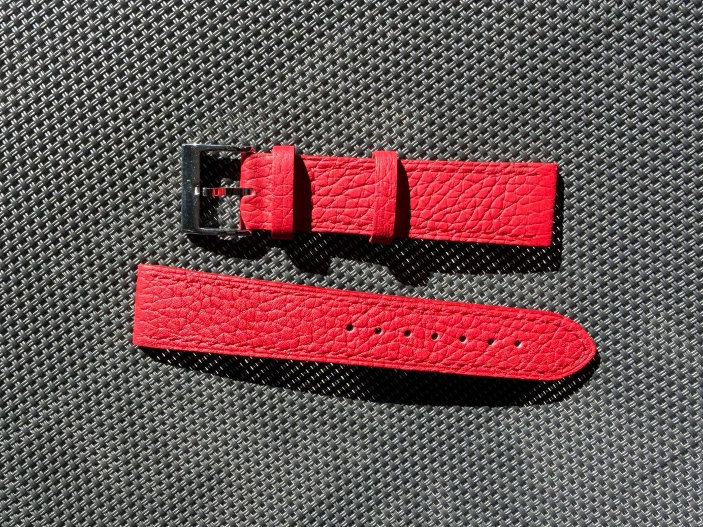 Bracciali & Braccialetti: Red leather watch strap, new, 20mm – Nuovo (secondo la descrizione) da Genève venduto da gau_6t8p