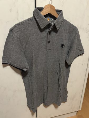 Timberland Polo Shirt grau Slim Fit Grösse M Baumwolle