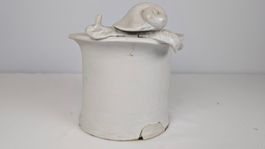 Schnecken Dekortierte Weisse Vase