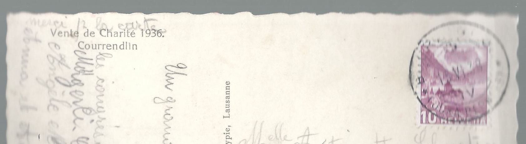 Cartoline postali: Carte postale Courrendlin Vente de charité 1939 – Usato da Montenol venduto da Vernier2 1