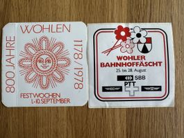 Wohlen AG Vintage Sticker 1978 – 800 Jahre & SBB Fest