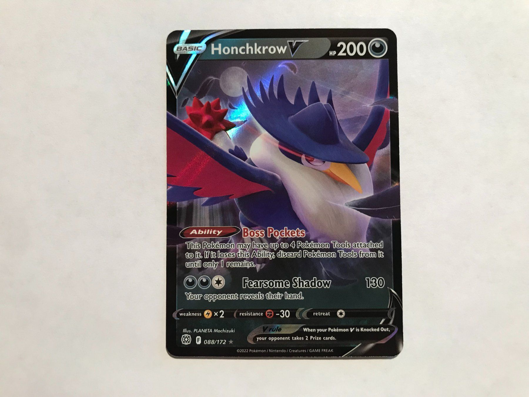 Pokémon Carte collezionabili: Honchkrow V EN – Usato da Hagendorn venduto da Pokecollectorch 1
