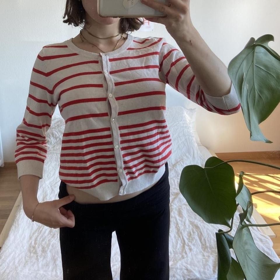 H&M Pulls & Sweat-shirts: white/red striped cardigan S H&M  – D'occasion à Spiegel b. Bern par pre1ovedthreads