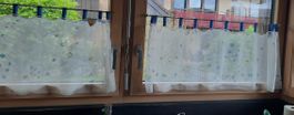3er Set gardinen 138x48 cm vorhang landhaus shabby chic 30