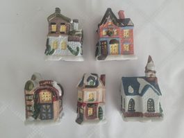 Village Lumineux 5 Maisons Lampes Electriques defectueuses