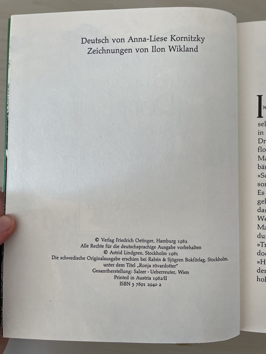 Libri: Ronja Räubertochter - Astrid Lindgren  – Usato da Bettwiesen venduto da ele_jy6c 2