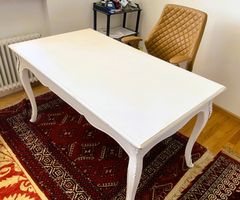 Eleganter Schreibtisch im Barock-Stil (Weiss /Shabby Chic