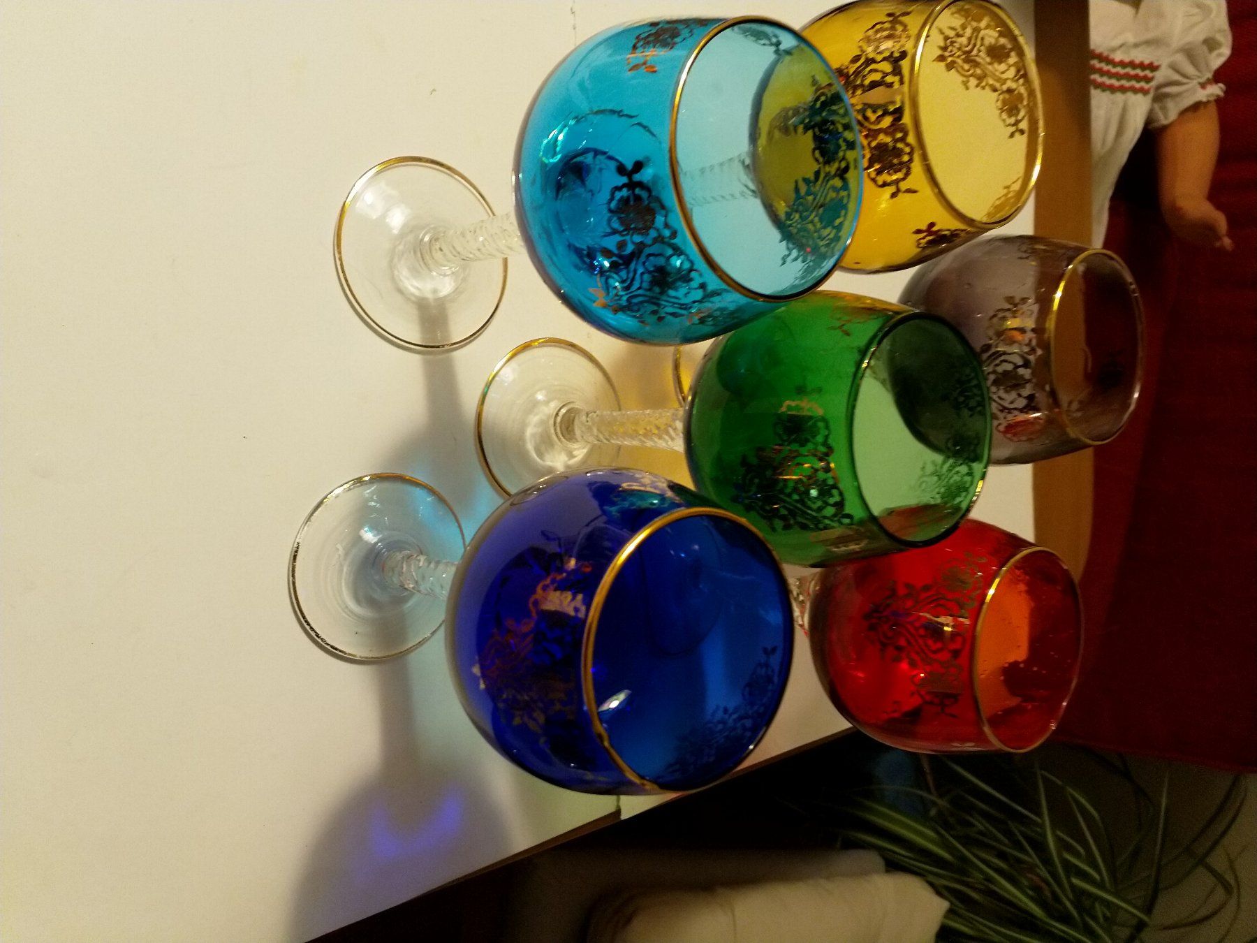 Bicchieri: 6 verres coloré avec dorure. – Usato da Grand Lancy venduto da ampoule 4