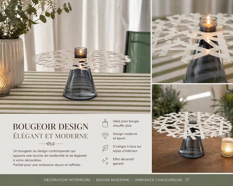 Portacandele: Bougeoir Design "Flocon" – Usato da Collombey venduto da qua_lb8f
