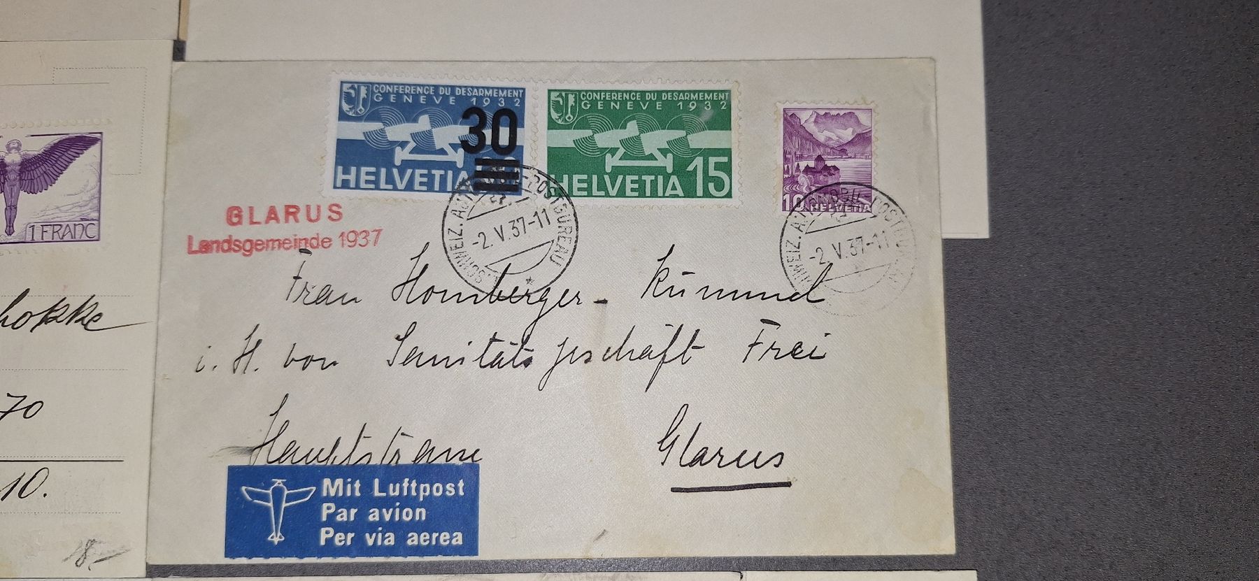 Tutti i francobolli: 6 Flugpost Brief – Usato da Balgach venduto da SIMEON27 5