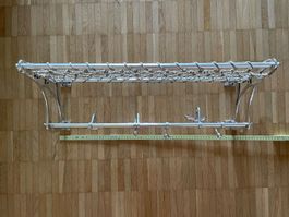 Vintage Wandgarderobe 50er 60er Jahre mit Seilnetz, selten