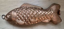Alte seltene Backform Fisch Kupfer 34 cm