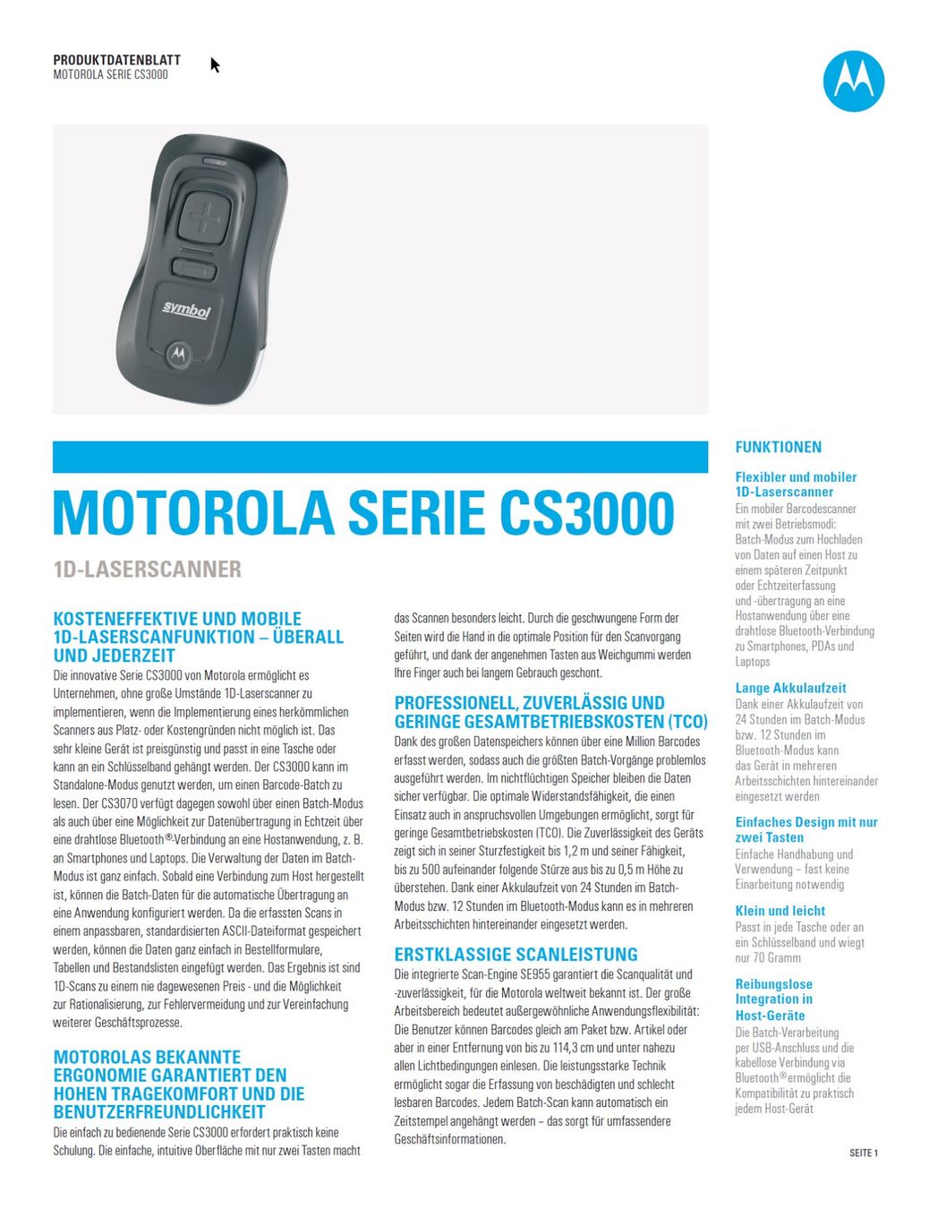 Scanner: Symbol Scanner CS3070 – Neu und originalverpackt aus Zug von SalesMasterX 2