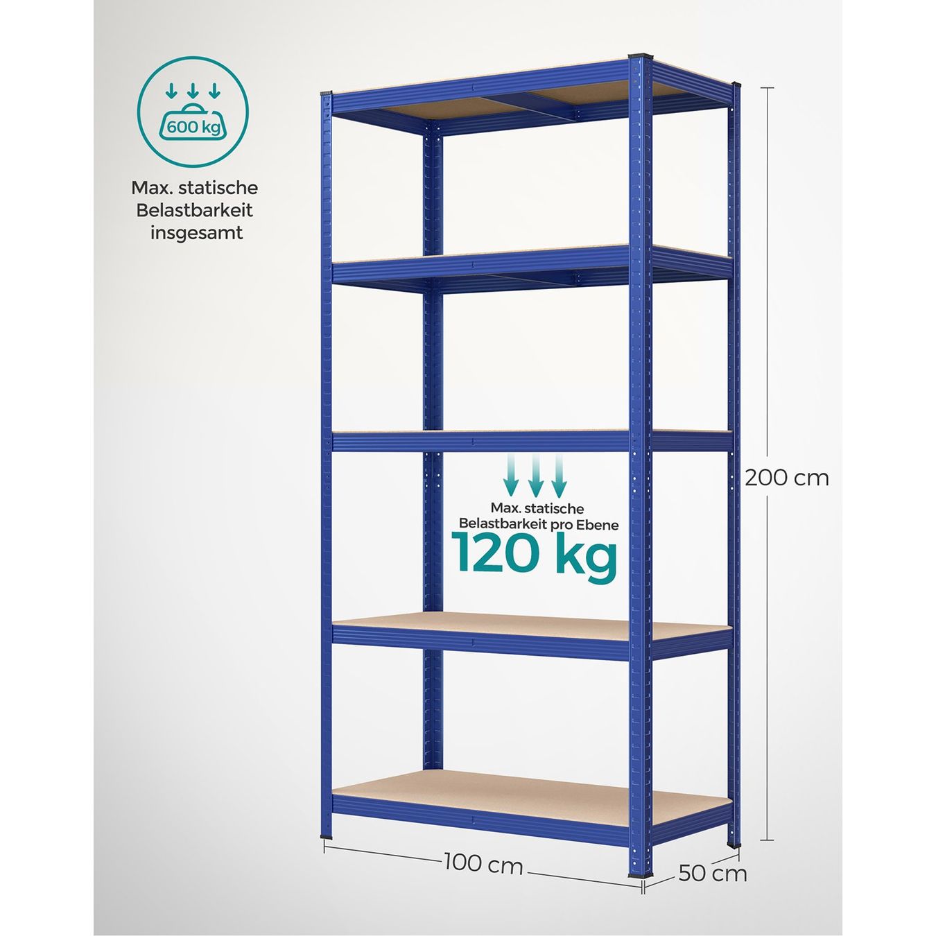 Scaffali: 2er Set Lagerregal 200 cm hoch blau – Nuovo e nell'imballaggio originale da Lachen SZ venduto da MAMORU-MOEBEL 6