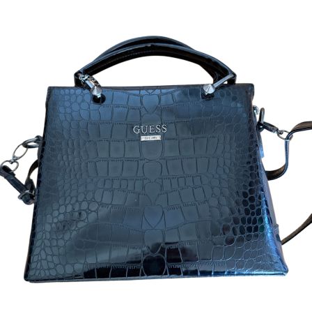 Guess Handtasche schwarz Kroko-Look – sehr guter Zustand