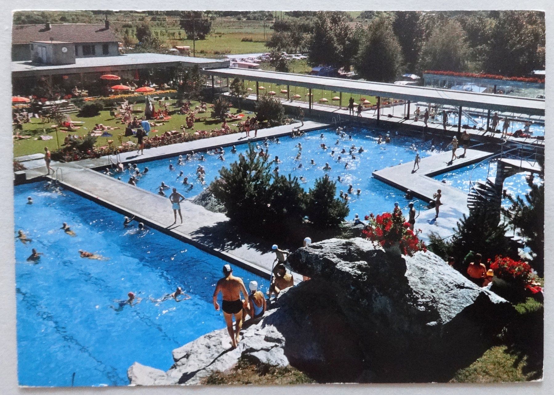 Cartoline postali: Brigerbad, Thermal-Schwimmbad – Usato da Fétigny venduto da Billy2miny