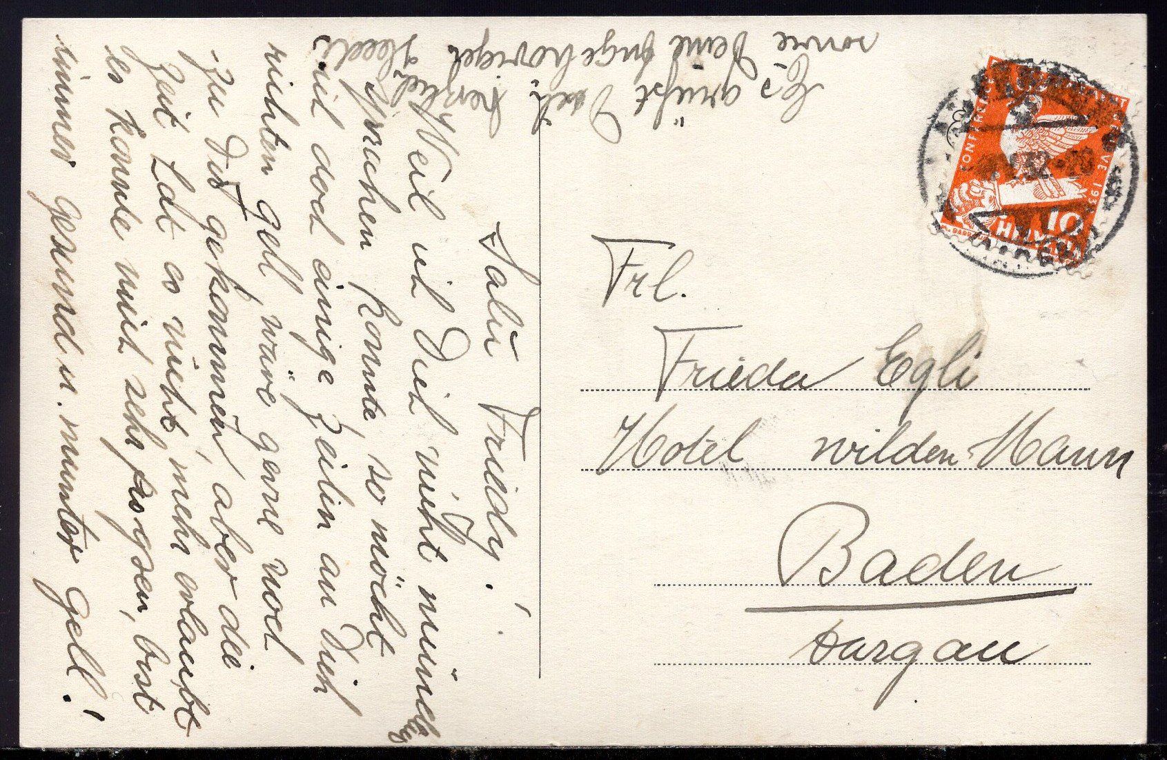 Cartoline postali: LAUFENBURG Gasthaus Adler  1932 – Usato da Aarau venduto da kufi44 2
