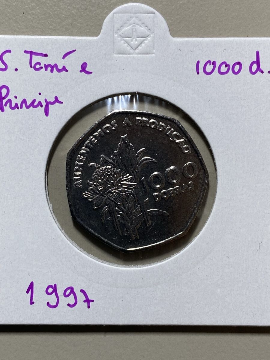 Toutes les monnaies: S.Tomé e Principe - 1000 Dobras - 1997 – D'occasion à Payerne par Mike1682