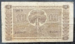 Finnland 10 Mark Schein, Jahr 1919