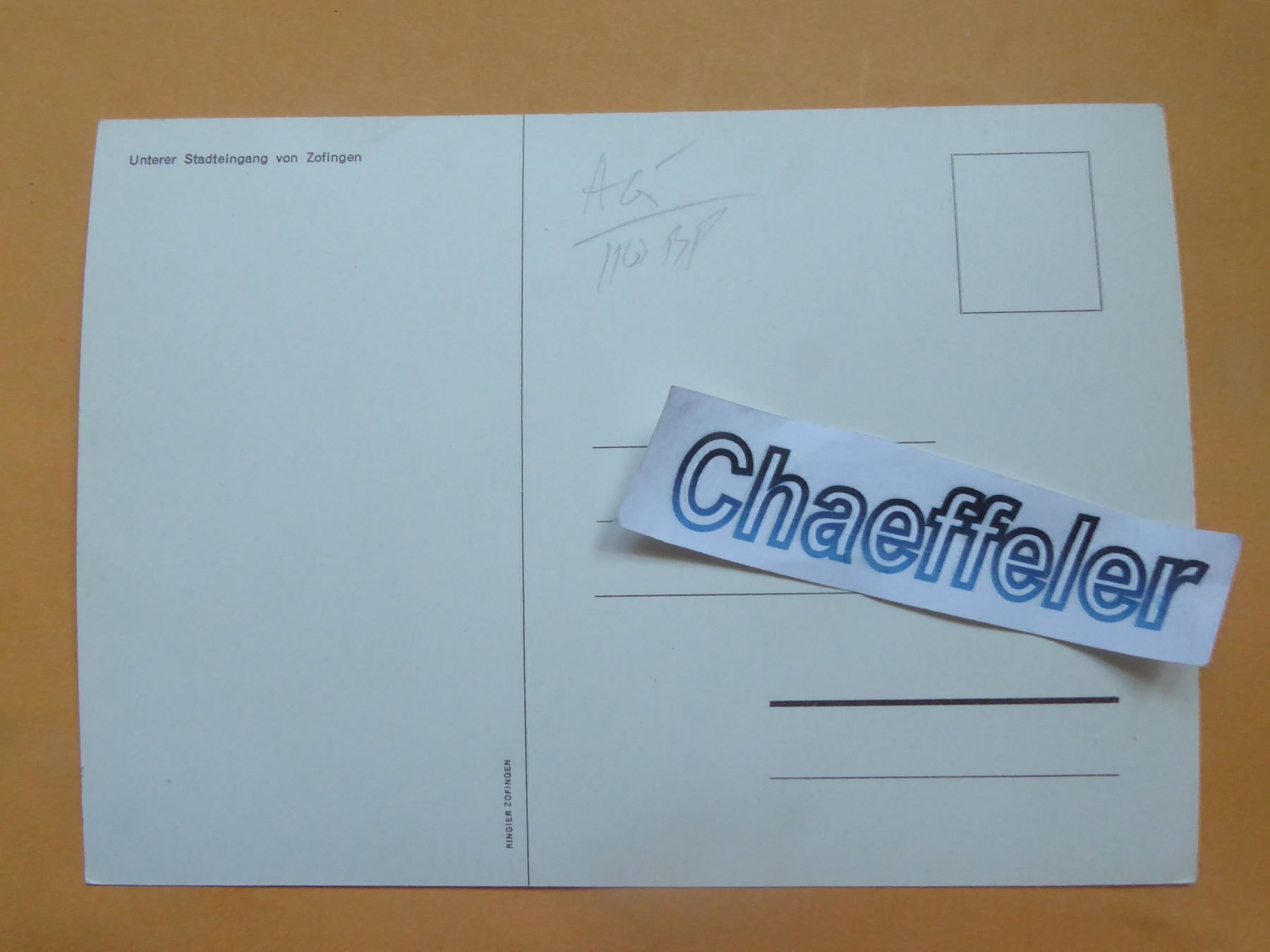 Cartoline postali: unterer Stadteingang von Zofingen – Nuovo (secondo la descrizione) da Zürich venduto da Chaeffeler 1